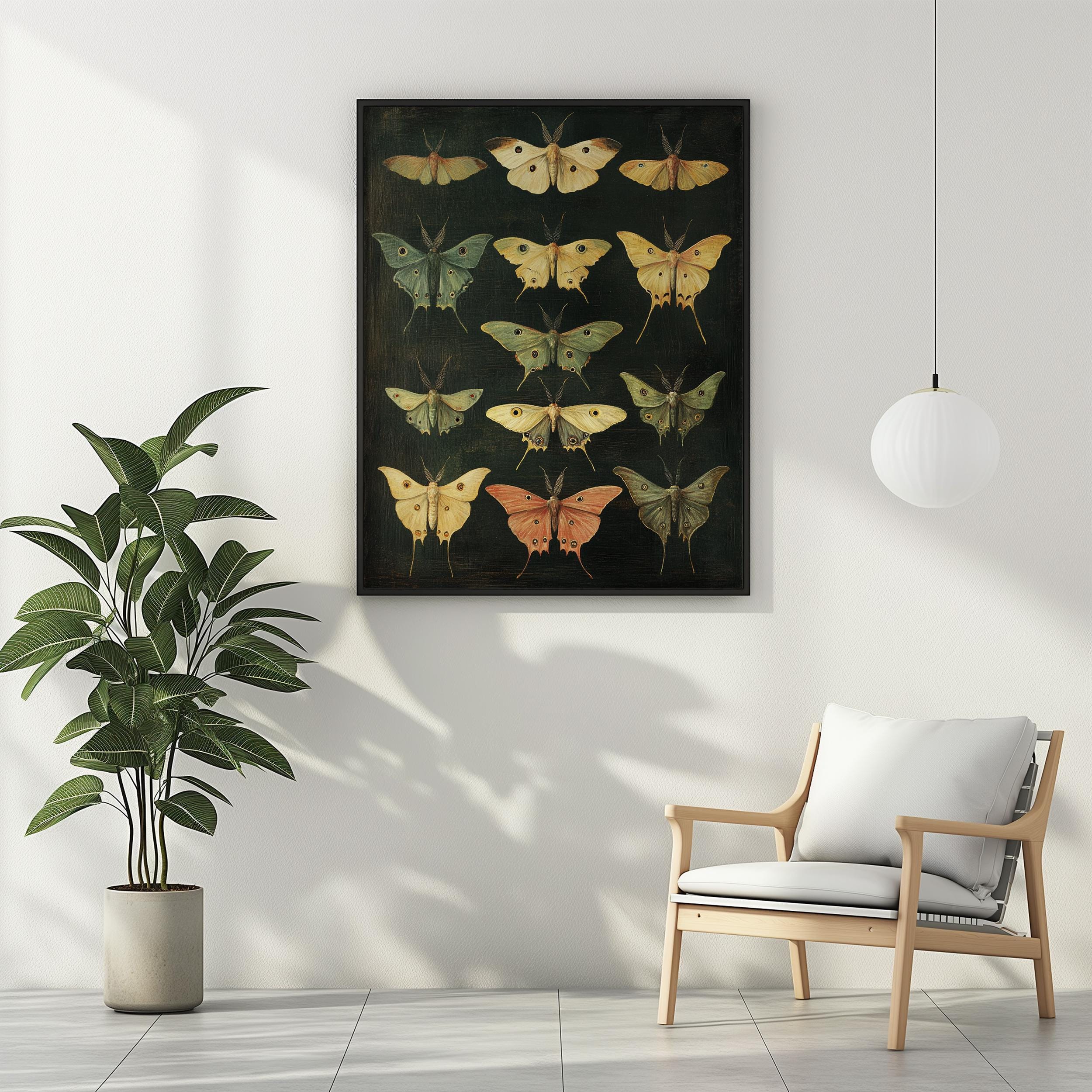 Luna Moth Poster Print Dark Academia Wall Decor Insect Entomology Moody ...