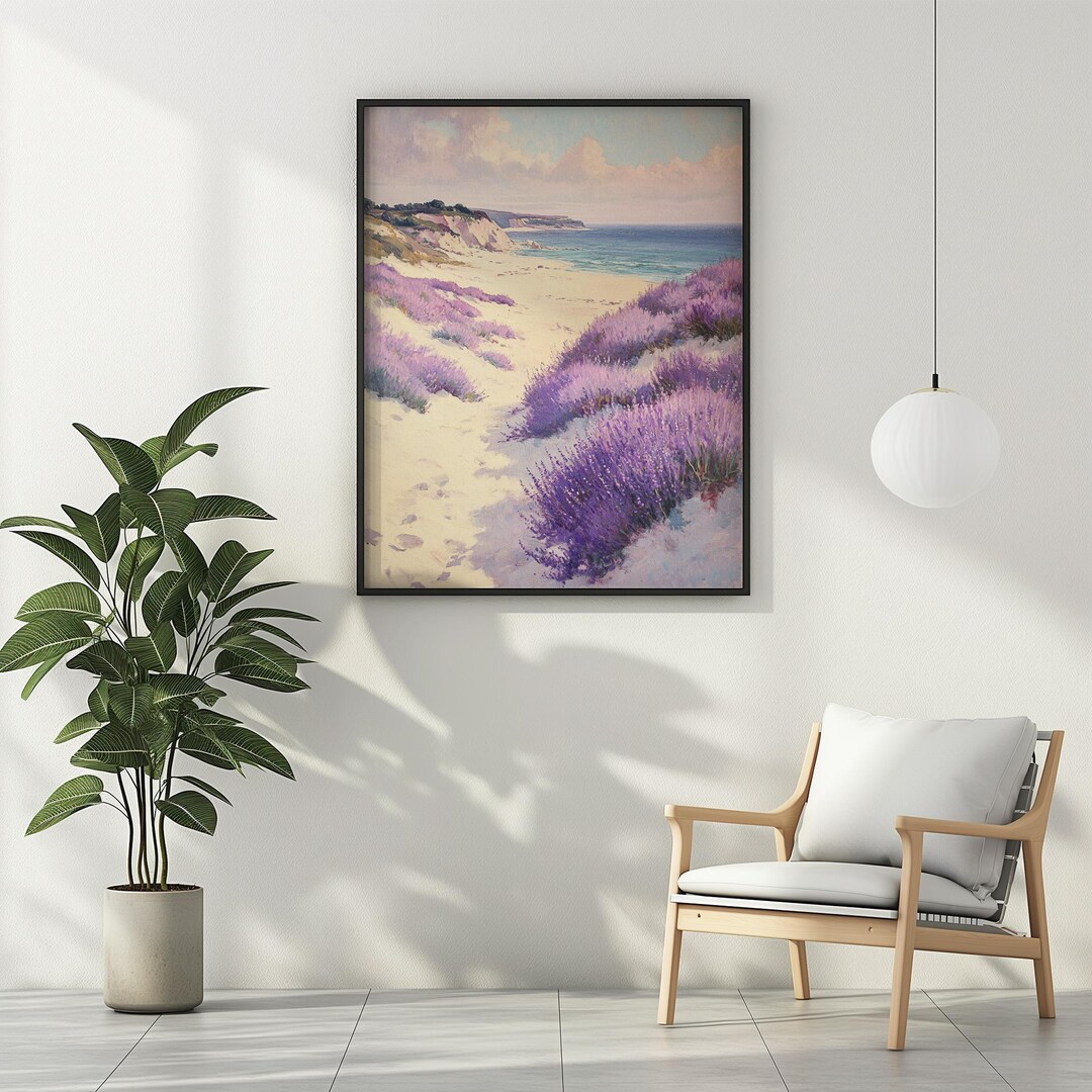 Coastal Lavender Wall Art Printable Flower Purple Wildflower Print ...