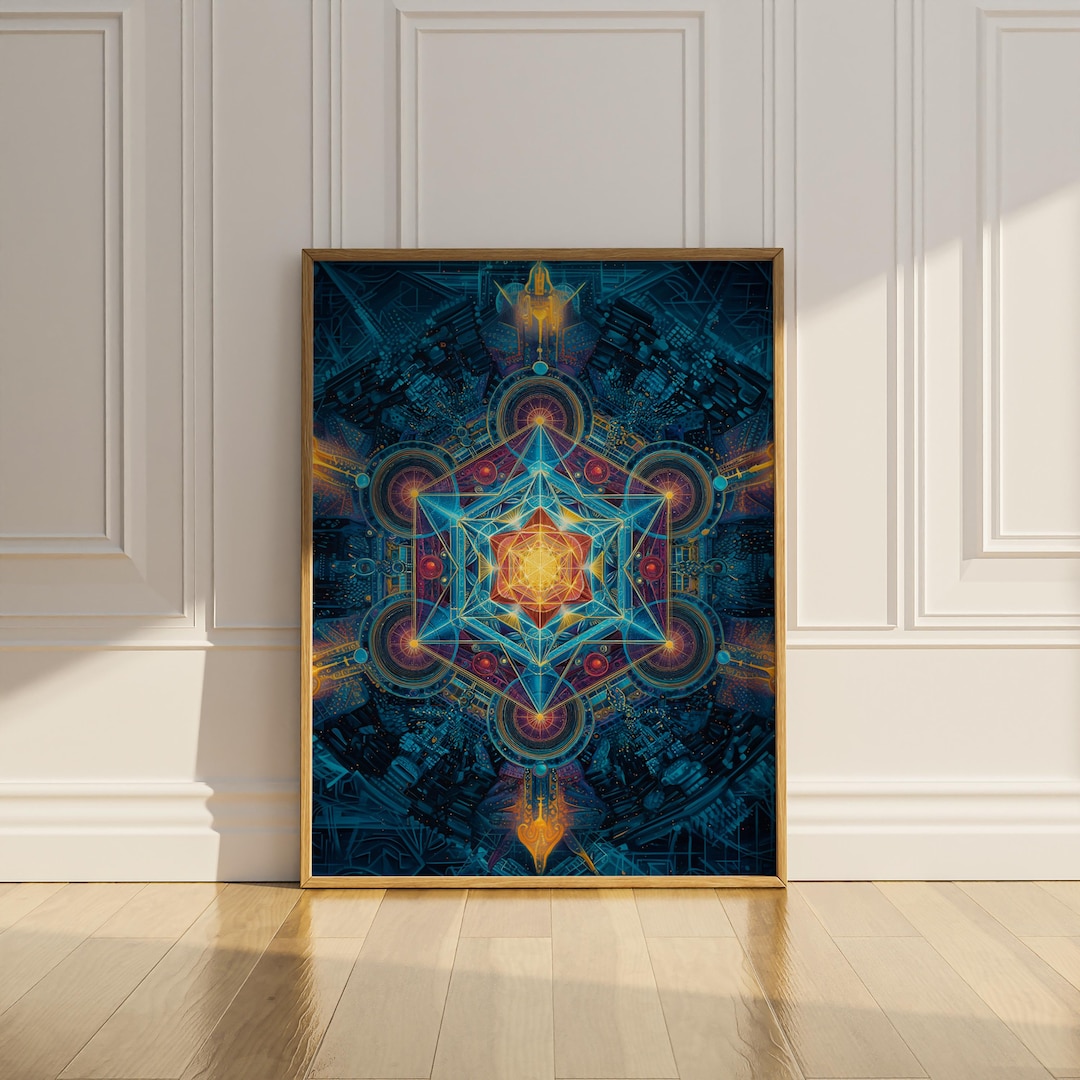 Sacred Geometry Wall Art Printable Metatron Cube Print Wall Decor ...