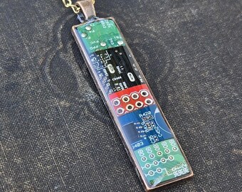 Circuit Board Pendant Green Black Red Blue 420