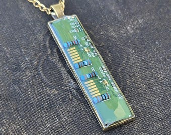Circuit Board Pendant - Green Resistors