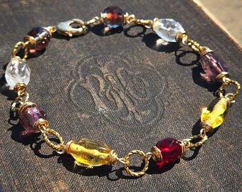 Vintage Mardi Gras Bead Bracelet