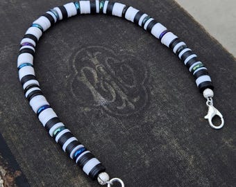 Vinyl and Metal Bead Bracelet