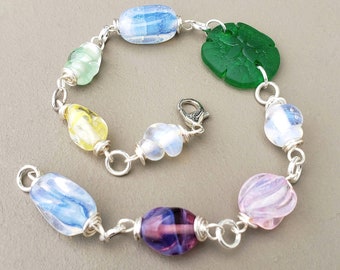 Vintage Mardi Gras Bead Bracelet