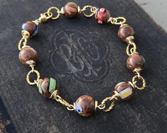 Goldstone Millefleur Bracelet