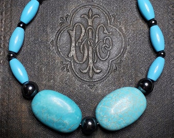 Teal and Hematite bracelet