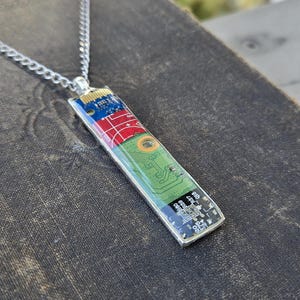 Circuit Board Pendant - Blue, Red, Green and Black