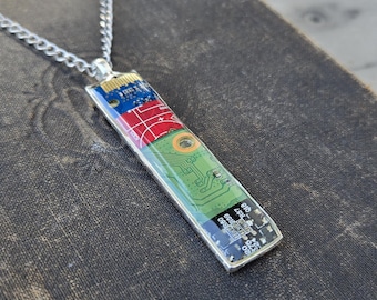 Circuit Board Pendant - Blue, Red, Green and Black
