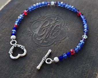 Cut Glass Crystal Beaded Bracelet