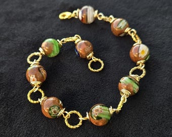 Goldstone Millefleur Bracelet