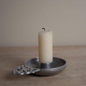 Vintage Pewter Candle Holder - Decorative Pewter Candle Holder
