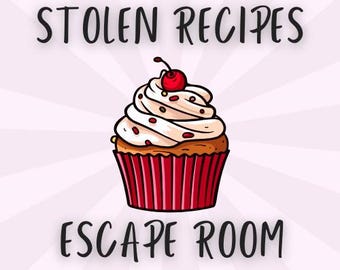 Stolen Recipes Escape Room Game, Kids Party Activity (Printable Download)