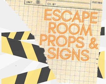 Escape Room Props and Signs Printable Add-On for Party Game
