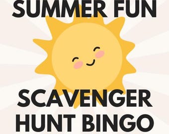 Summer Scavenger Hunt Bingo: Kids Outdoor Activity (Printable Download)