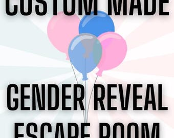 Custom Gender Reveal Escape Room Game, Personalized Made to Order (Printable Download)