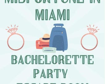 Miami Bachelorette Party Escape Room Game, Bridal Shower Activity (Printable Download)