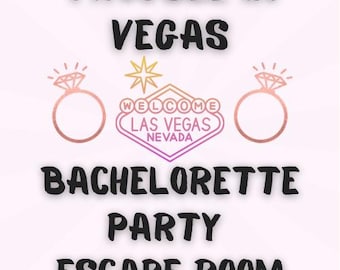 Vegas Bachelorette Party Escape Room Game, Bridal Shower Activity (Printable Download)