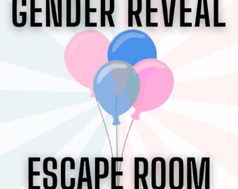 Escape Room-spel genderonthulling, opties voor jongens- en meisjesonthulling inbegrepen (afdrukbare download)