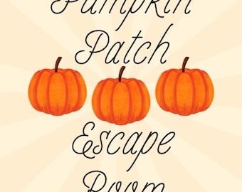 Pumpkin Patch Escape Room Game, Fall Theme Activity for Young Kids, Printable PDF Download