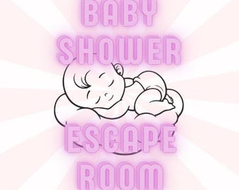 Pink Baby Shower Escape Room Game, Fun Stork Party Activity (Printable Download)
