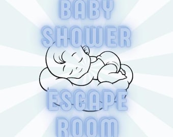 Blue Baby Shower Escape Room Game, Fun Stork Party Activity (Printable Download)
