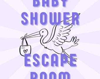 Baby Shower Escape Room Game, Fun Stork Party Activity (Printable Download)