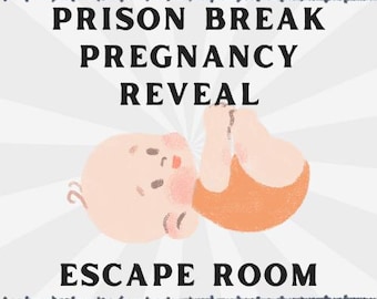 Prison Break Pregnancy Reveal Escape Room Game, Fun Baby Reveal Announcement (Printable Download)