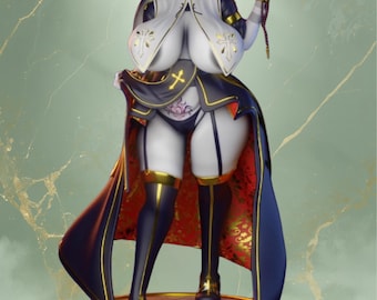 Loona Nun Figure | Gothic Wolf Girl Fan Art Statue | SFW NSFW Collector Gift