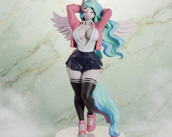 Princess Celestia Figure | High School Version Statue | Painted Unpainted Fan Art
