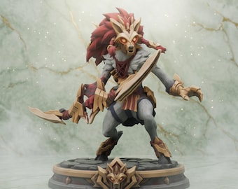 Chosen Wolf Kindred Figure | League of Legends Fan Art Statue | Painted Unpainted