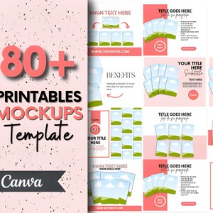Printable Products Canva Mockup Template – 80+ Editable Templates for Etsy Sellers & Content Creators - Customizable Listing on Canva