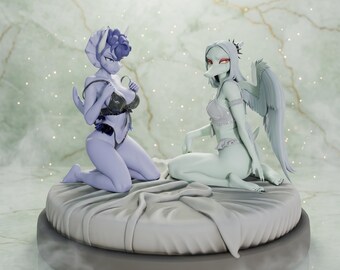 Trish & Fang Figure | Goodbye Volcano High Statue | Painted Unpainted Fan Art