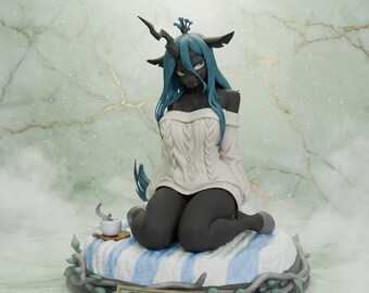 Queen Chrysalis Figure | Cozy Anthro Changeling Statue | Handmade Resin Collectible Sculpture