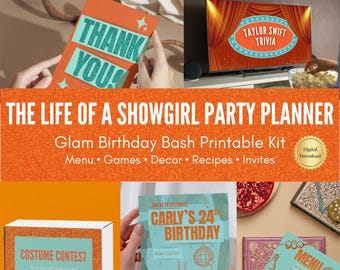 Showgirl Birthday Party Planner | Glam Printable Kit (Digital Download)