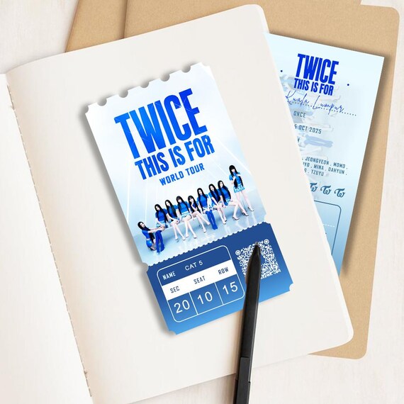 TWICE This is for World Tour Concert Ticket Template | Twice