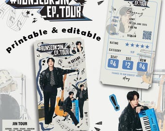 BTS Runseokjin EP Tour Personalized Ticket, Bts Jin, Jin US Tour