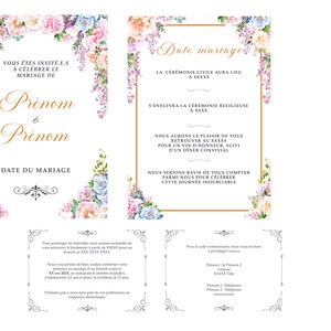 Faire-part de mariage personnalisable style Bridgerton en PDF (Option formatage dorure pour imprimeur)