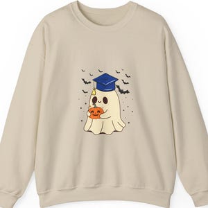 Ghost Halloween Sweatshirt, Cute Spooky Pumpkin, Cute Ghost Sweatshirt, Funny Spooky Sweatshirt, Women, Spooky Season, Halloween Party Shirt