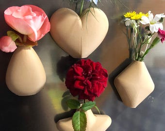 4er-Set Mini Magnetische Kühlschrankvase, kleine Blumenvase, Geschenk für Muttertag