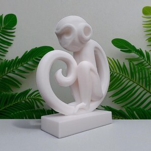 Estatua de mono impresa en 3D, escultura de arte moderno, decoración de escritorio