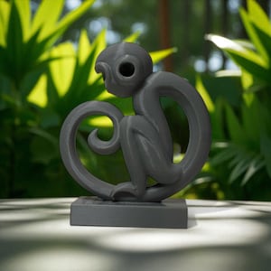 Monkey Statue Unique Artistic Animal Sculpture for Home Decor Gift for Animal Lovers, Art Collectors, or Office Desk Accent