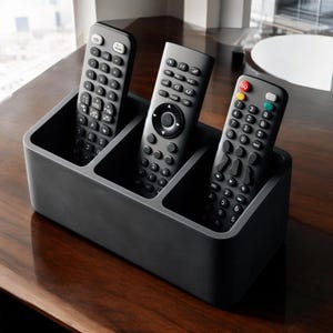 Remote Control Holder with 3 Compartments TV Remote Organizer Caddy for Living Room & Bedroom