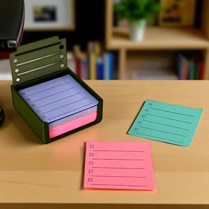 Sticky Note Holder & Stencil | Perfect Lines  Neat Notes | Office Desk Organizer 3D Printed