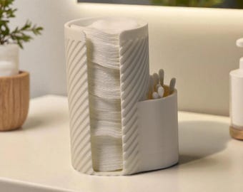 Minimalist Cotton Pad & Q-Tip Holder, Bathroom Vanity Organizer