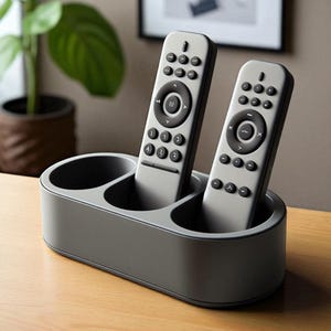 Round Remote Holder 3 Compartment Organizer for Remotes Phones & More Declutter Your Living Space