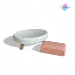 Zeephouder met pootjes en afvoergaten Duurzaam verhoogd zeepbakje voor badkamer, keuken en gootsteen Minimalistisch ontwerp, houdt zeep droog