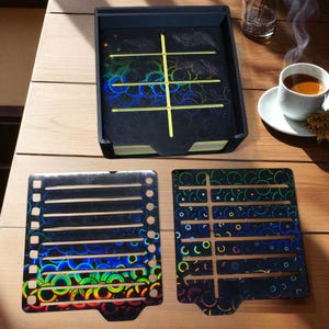 Sticky Note Holder with 3 Stencils , Practical Gift for Him ,Desk Organizer for Dad, Husband, Son, or Boyfriend Perfect Gift