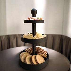 Elegant Three-Tier Snack & Cake Stand  Perfect Display for Desserts, Pastries,  Party Treats