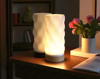 Moderne USB Nachttischlampe: Benutzerdefinierte Farbbasis, weißer Schirm