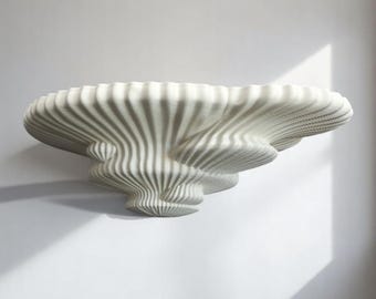 Estante de pared con forma de hongo: decoración orgánica moderna